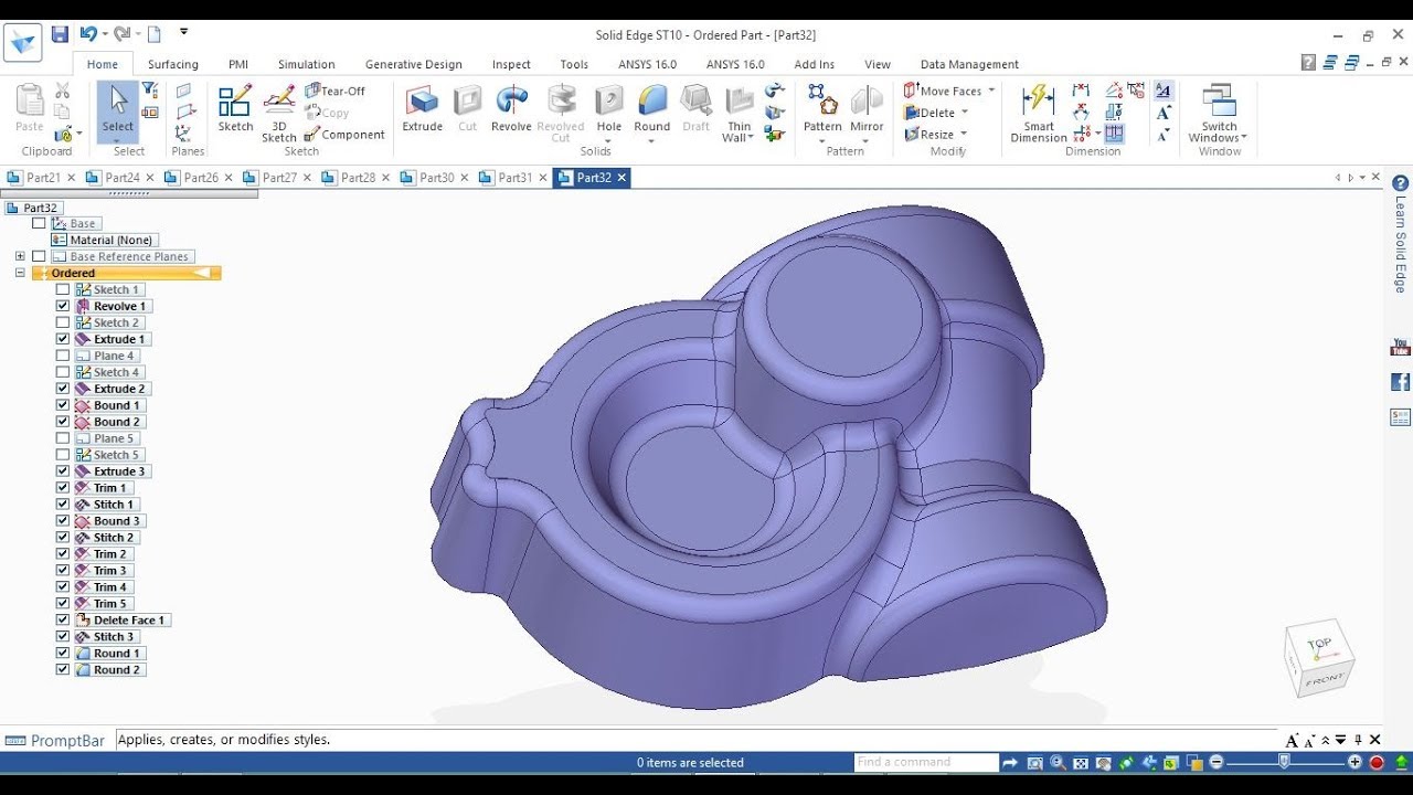 SolidEdge Surface Example