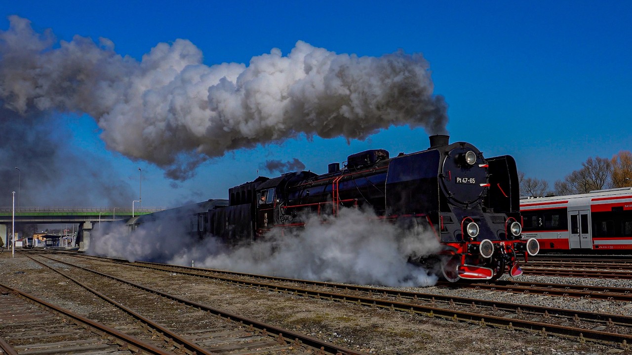 Pt47-65🚂 z pierwszym pociągiem planowym w 2026 roku | Wolsztyn | 7.3.2026📅 10:46🕔