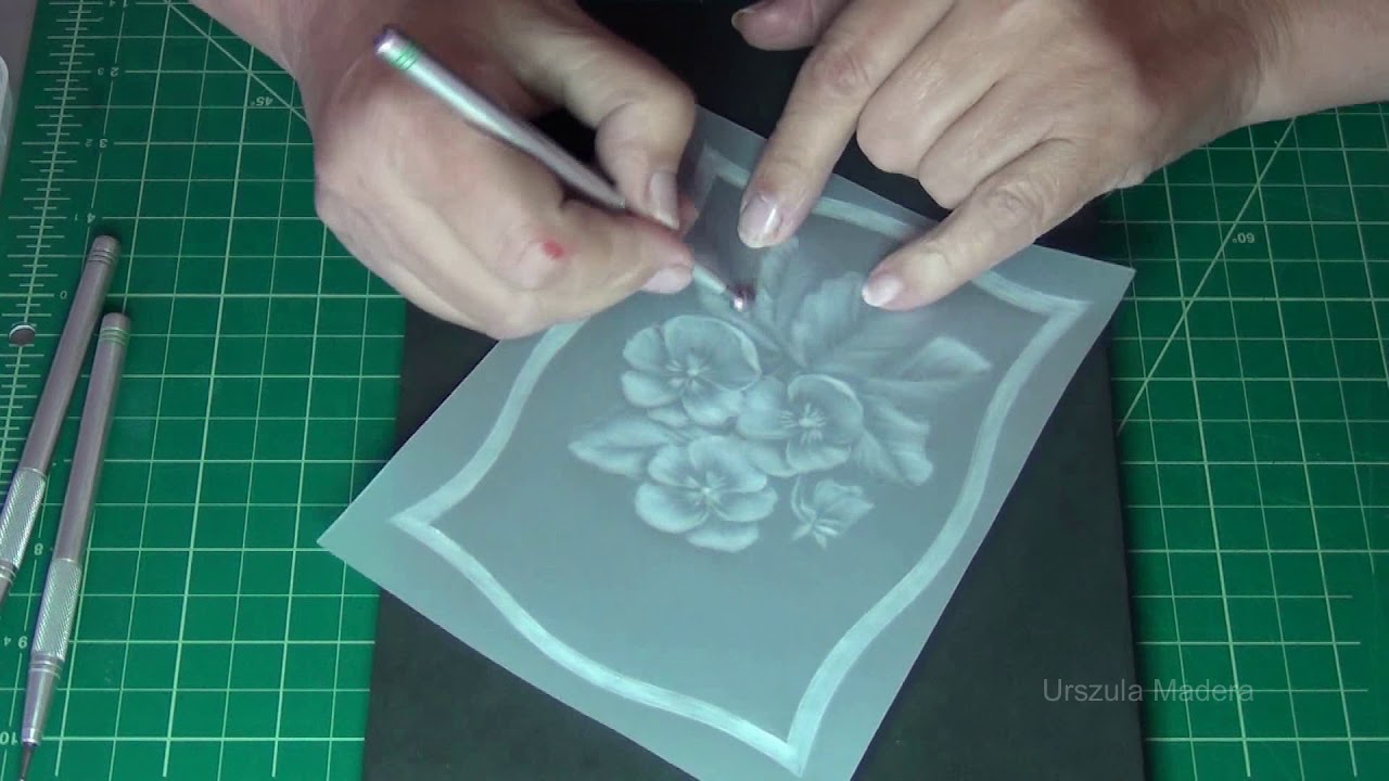 Parchment craft Pansies card. Parchment art #22.