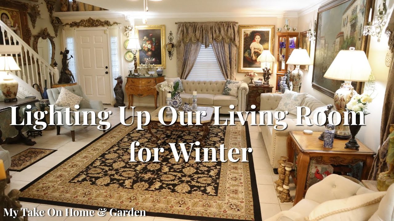 Winter Decor - Blue & White - Lightening Up Our Living Room After Christmas!