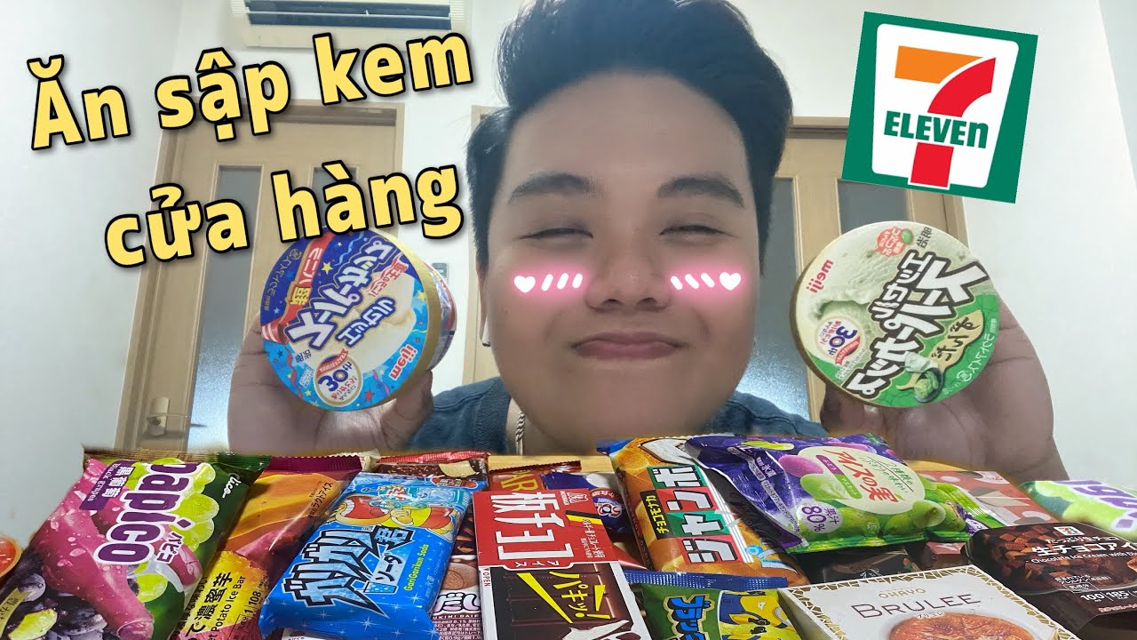 Ăn Mukbang Kem cửa hàng tiện lợi - Cuộc sống Nhật Bản