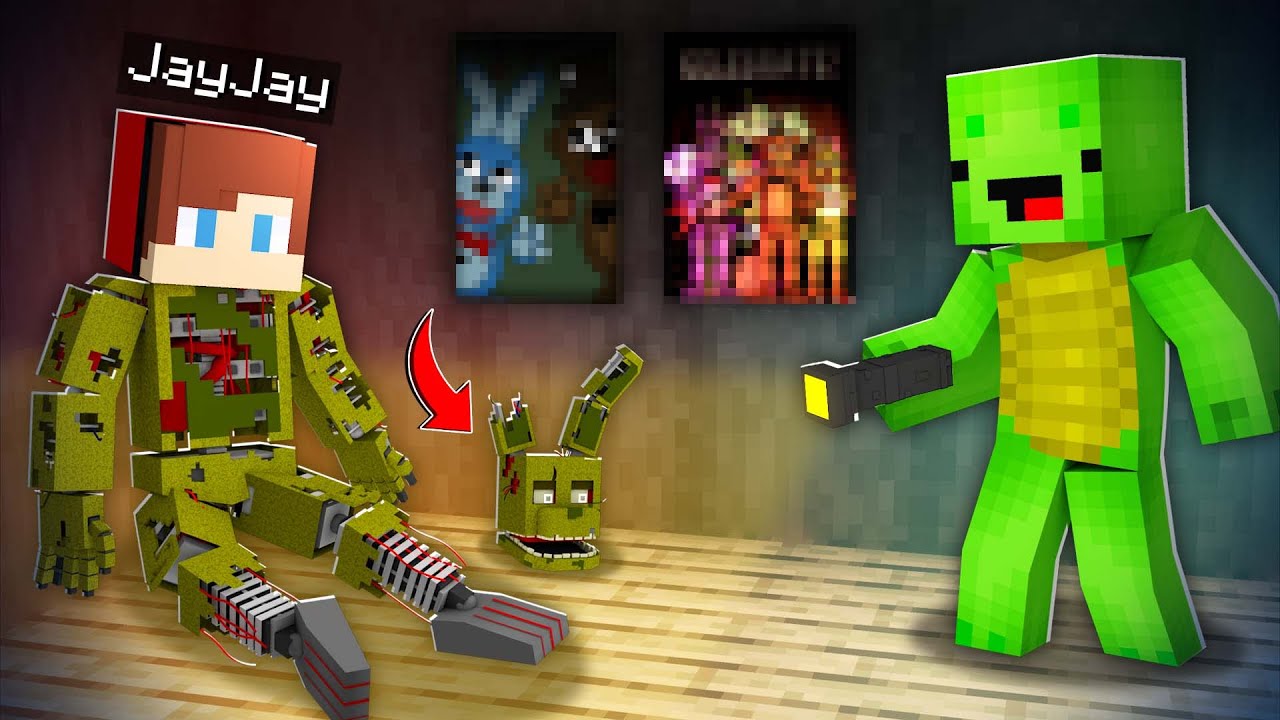 JJ Became Springtrap and Attacked Mikey in Minecraft Challenge - Maizen JJ and Mikey