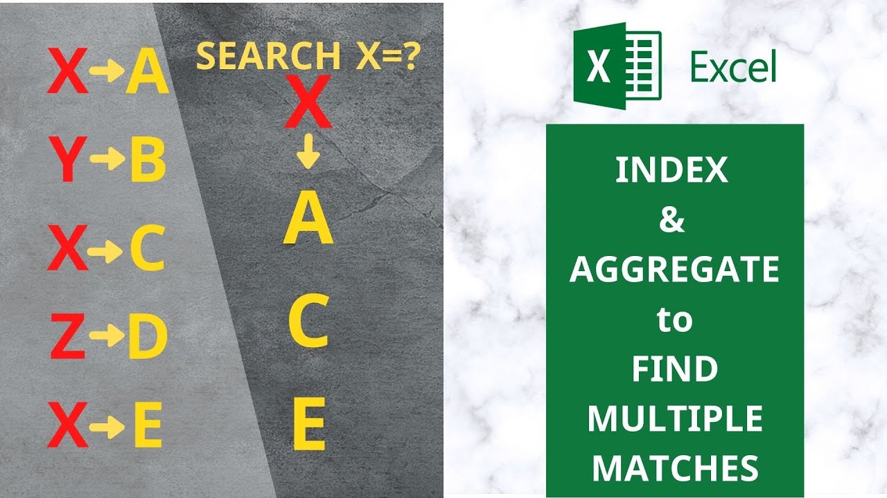 0017-ايجاد تطابقات متعددة باستخدام دوال الاكسيل| Finding multiple matches using INDEX and AGGREGATE