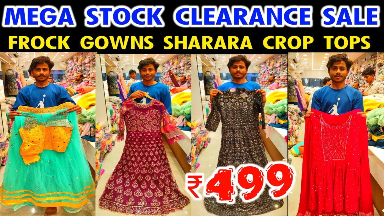 வெறும் 499 முதல் Mega Stock Clearance Sale Frocks, Gowns,Crop Tops,Sharara, Party Wear Dress, online
