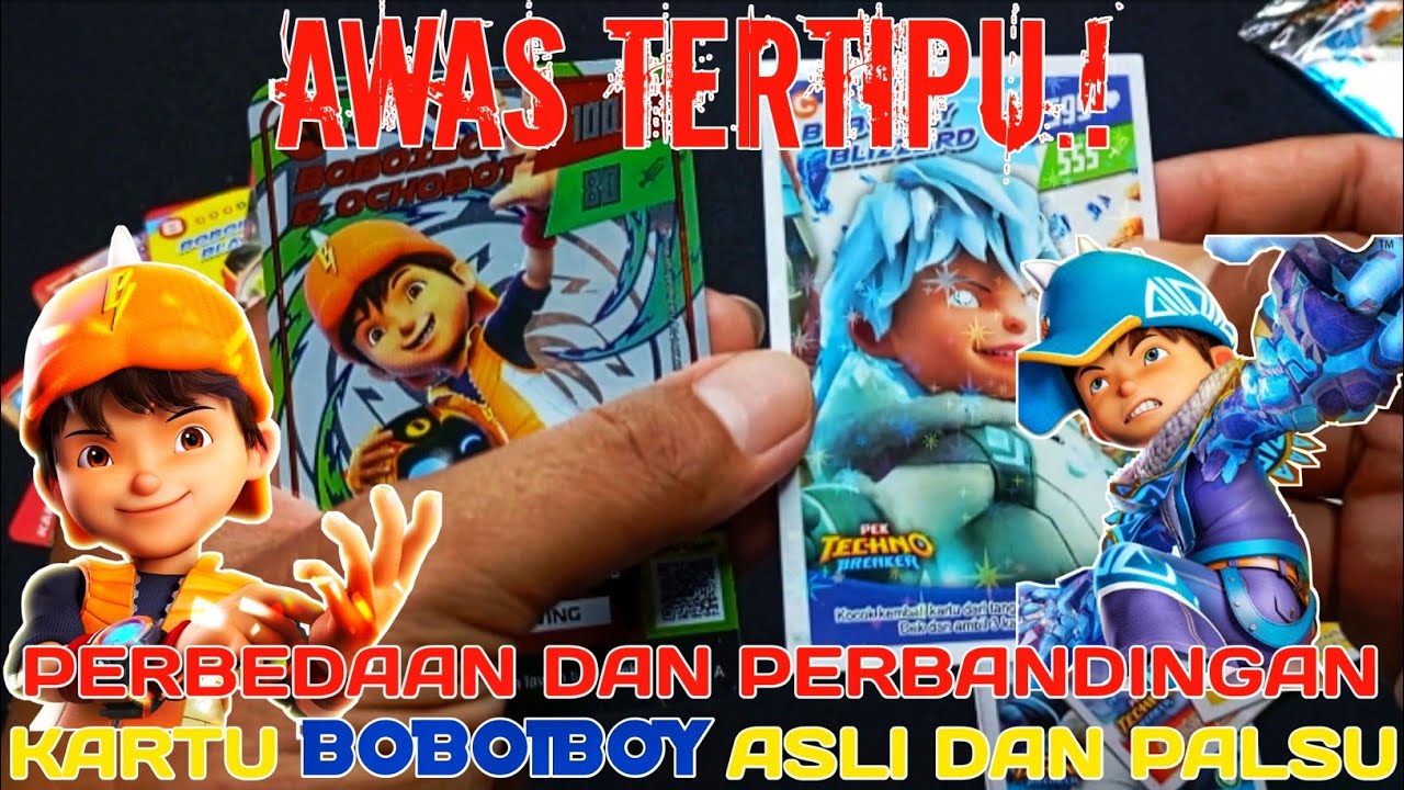 Kartu Boboiboy || Awas Jangan Salah.! Perbedaan Kartu Boboiboy Asli Dan Palsu Alias KW