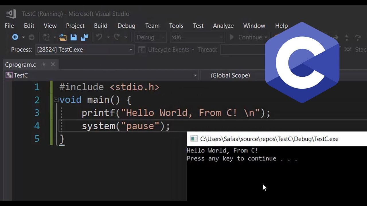 Как создать и запустить программу на языке C в Visual Studio