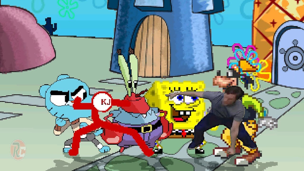 TEAM KJ, GUMBALL AND MR. KRABS vs TEAM JERMA, GOOFY AND SPONGEBOB | BEST OF 3