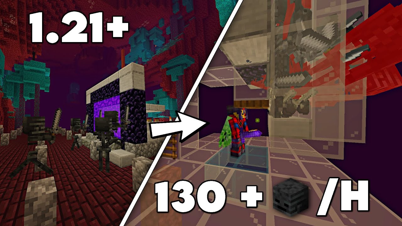 Como Hacer Una Granja Wither Skeleton Minecraft 1.21+ | 130+ Cabezas Por Hora | Tutorial | java