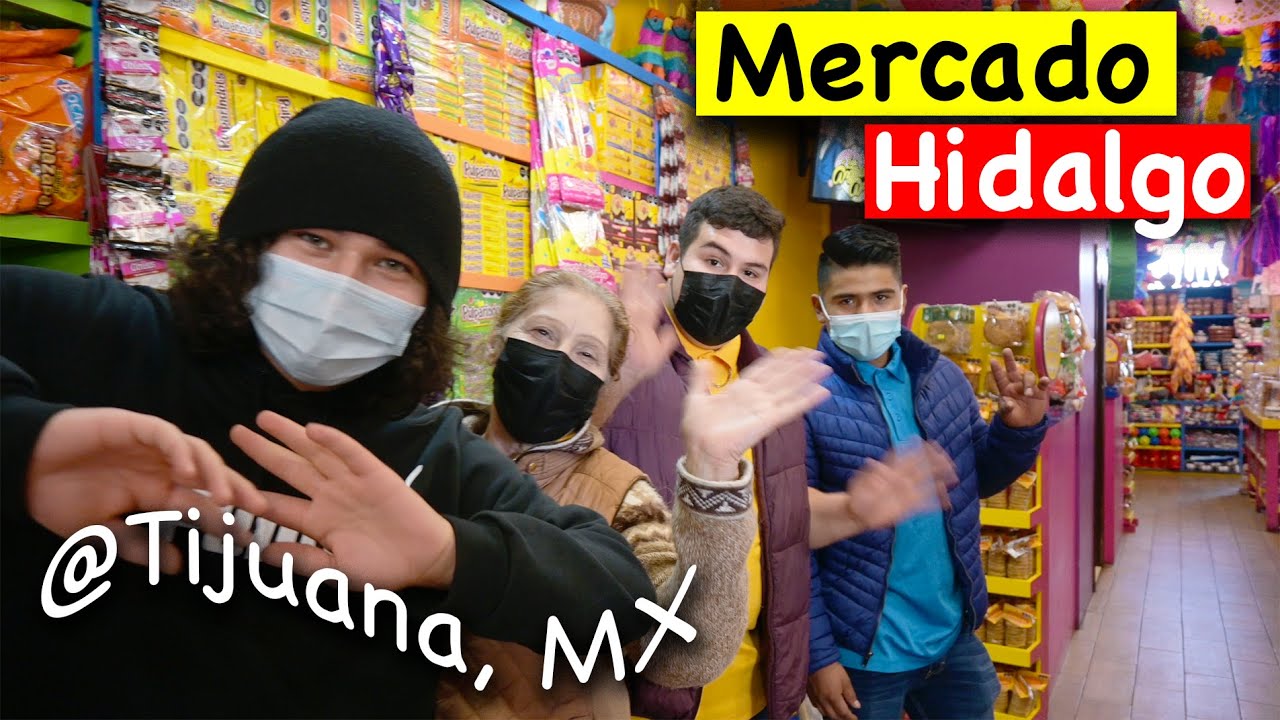 Part1 Walk at Mercado Hidalgo (Mexican Farmer Market) Tijuana Mexico mile away from the US-MX border