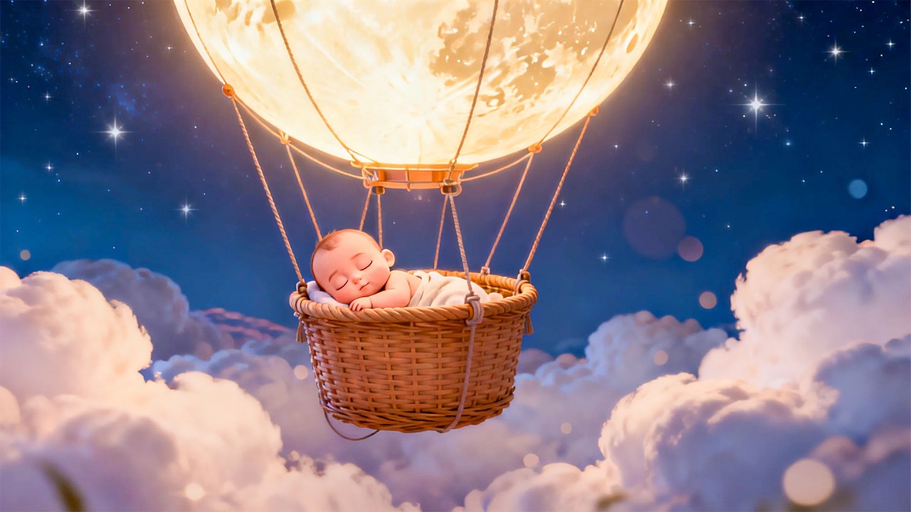 Baby Sleep Music 🌙 Moon Balloon Lullabies | Sleep Instantly in 3 Minutes with Mozart & Brahms