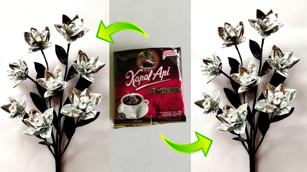 Idekreatif Bunga dari Plastik Bekas Bungkus Kopi
