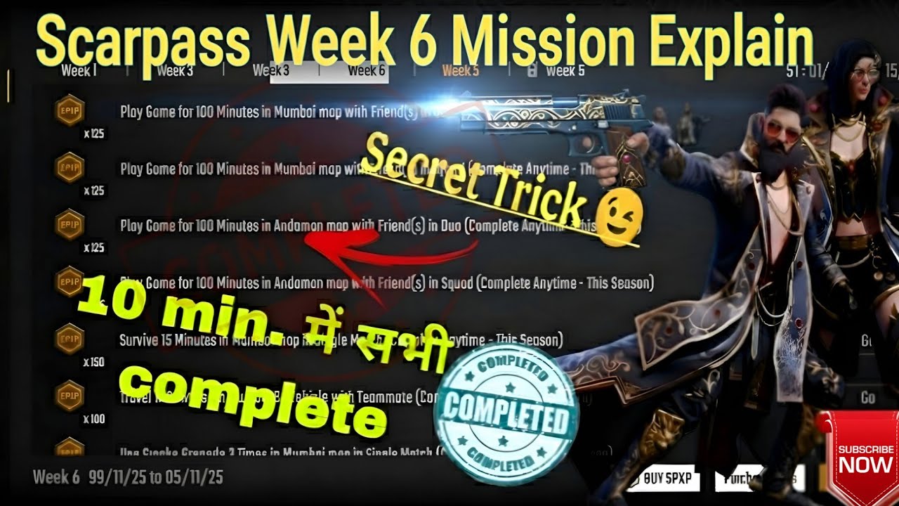 Scarfall 2.0 Week 6 Mission Explain | Scarpass ke Mission kaise pura kare | Scarpass week 6 mission 