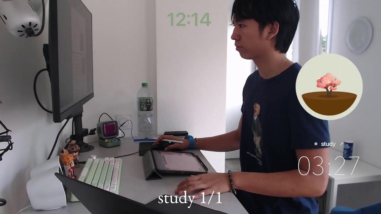 study with me live pomodoro | 1 hour