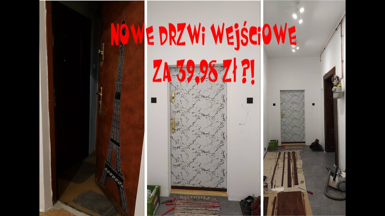 Jak zmienić obicie drzwi ? Tania metamorfoza - Zmiana obicia drzwi wejściowych //okonasznurku vlog