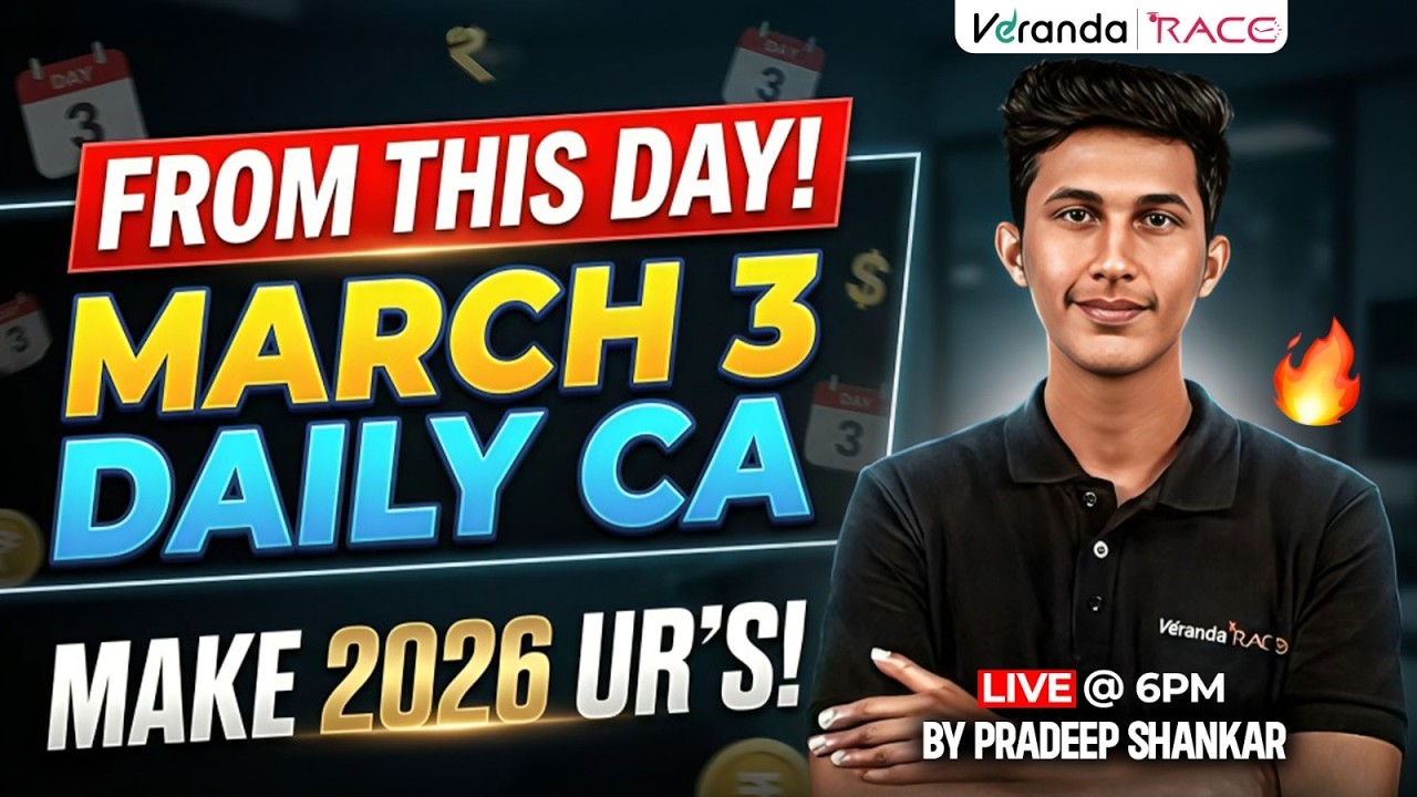 FROM THIS DAY ! | MARCH 3 DAILY CA | MAKE 2026 UR'S | BY PRADEEP SHANKAR