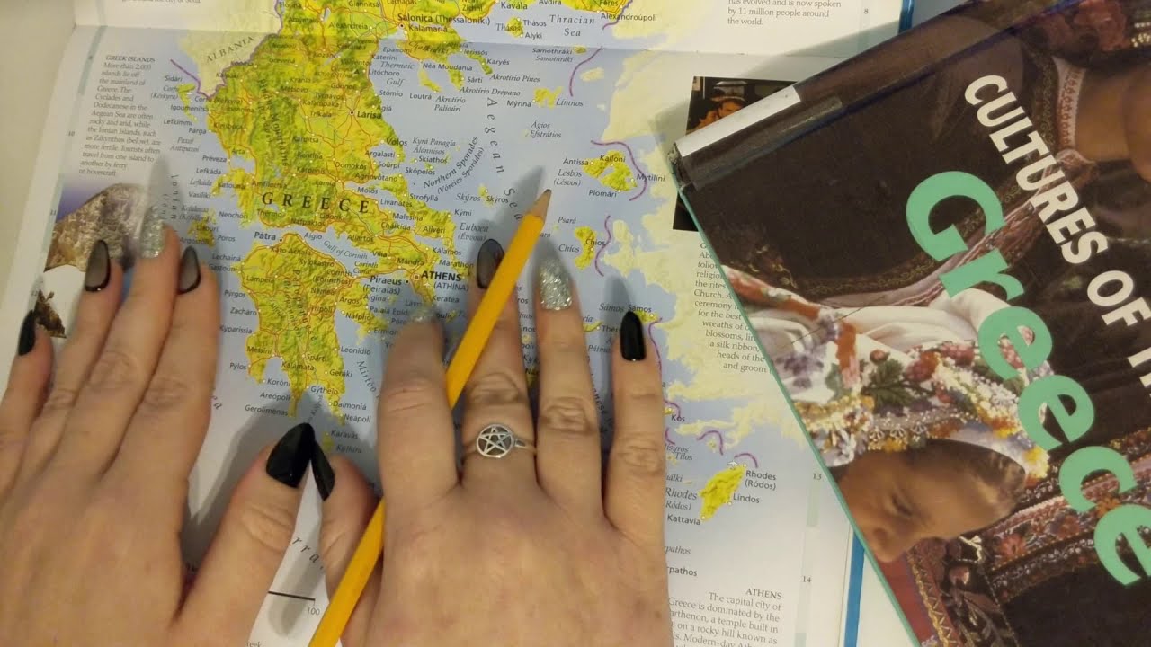 ASMR ~ Greece History and Geography ~ Soft Spoken Tapping Page Turning