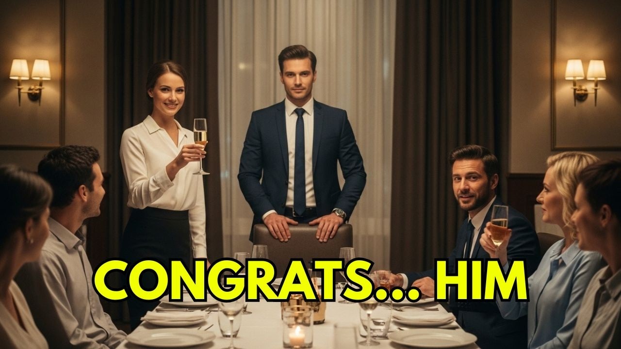 My cheating wife toasted, Congrats, you're going to be a father  I stood up and said,