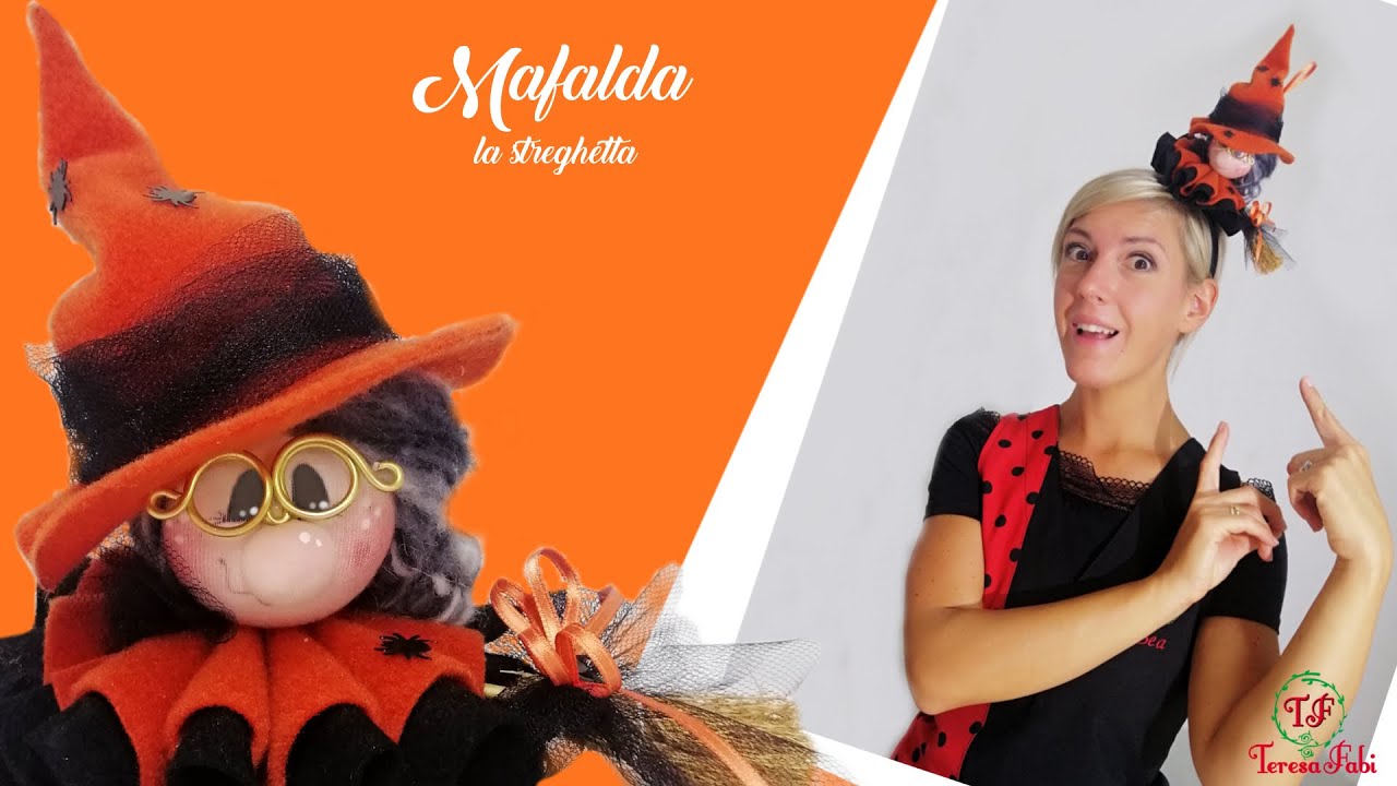 Come CREARE una STREGHETTA BAMBOLINA MAFALDA facile decorazione HALLOWEEN in PANNOLENCI, ragni