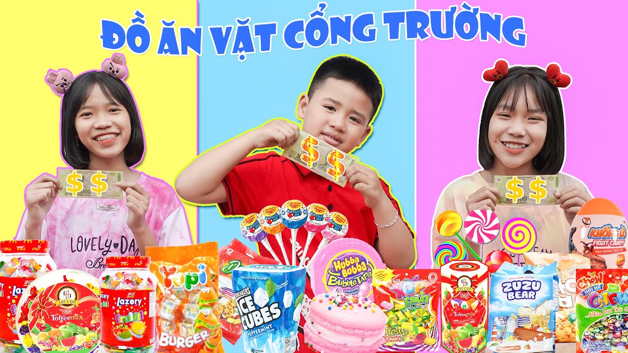 Thử Thách 100k Mua Đồ Ăn Vặt Cổng Trường ♥ Minh Khoa TV