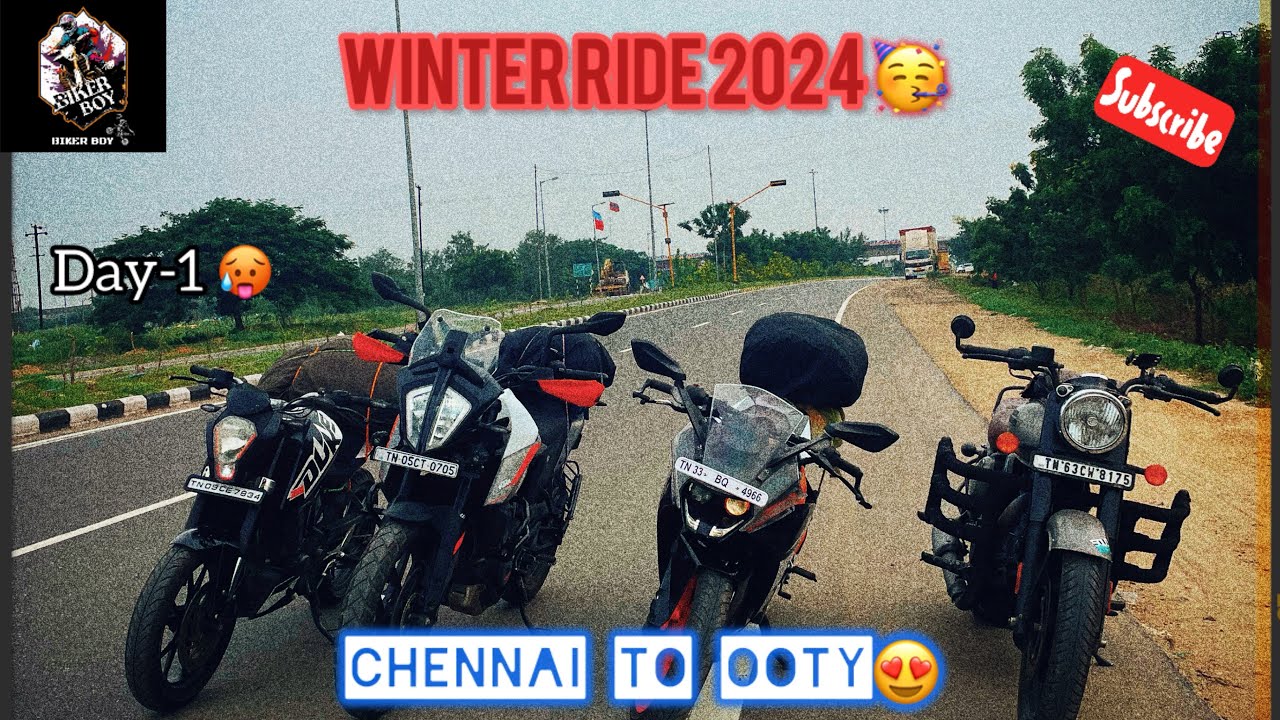 Chennai to ooty bike ride😍|winter ride|day-1 worst experience😮‍💨|2000kms ride|Biker Boy❤️