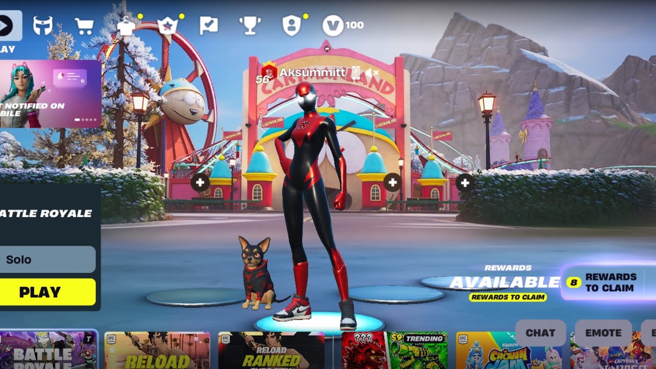 Playing mobile Fortnite for the first time.