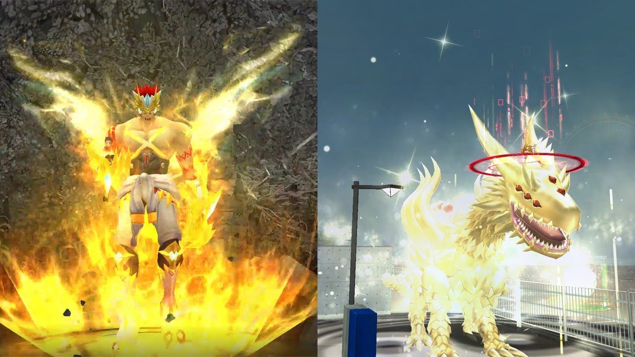 Gankoomon X Vs. Fanglongmon Shin - DPS Comparison - NA Digimon Masters Online