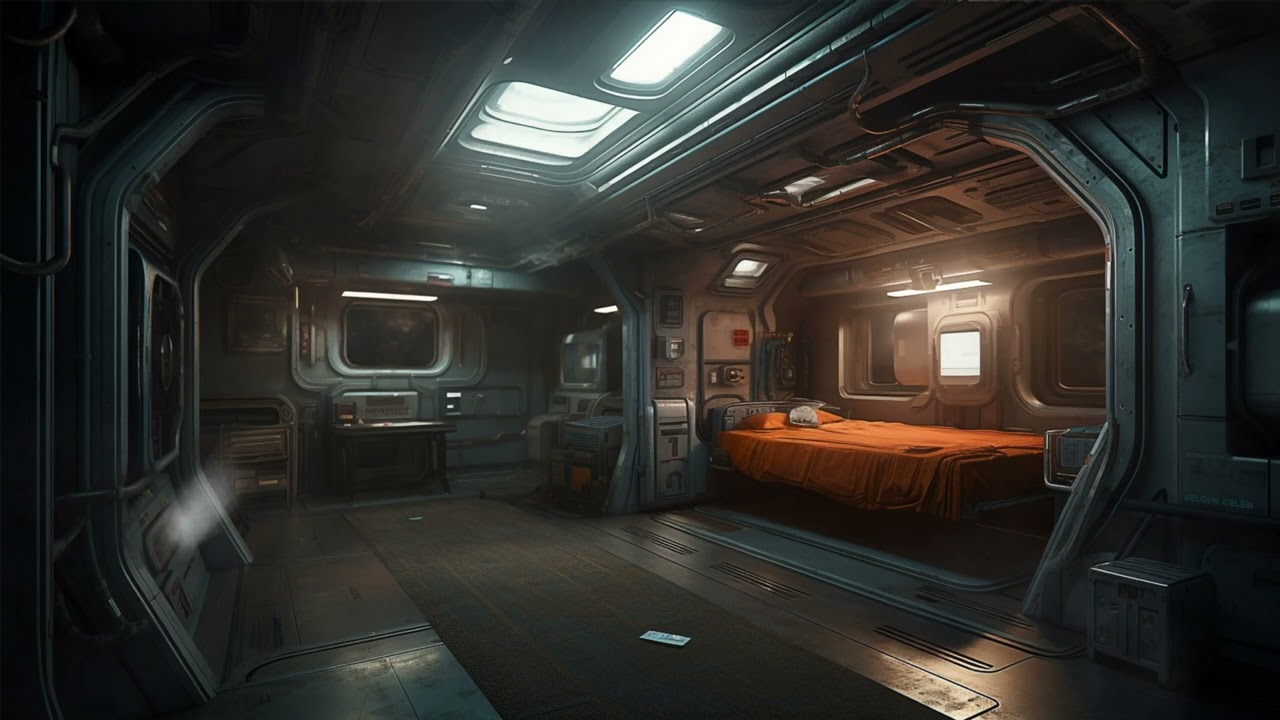 Spaceship Bedroom Ambient. Sci-Fi Ambiance for Sleep, Study, Relaxation