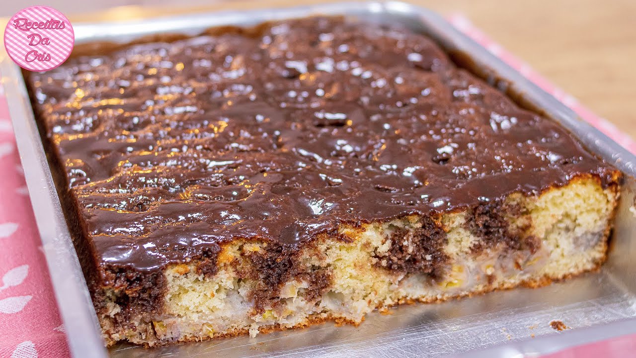 COMBINAÇÃO PERFEITA | BOLO DE BANANA COM COBERTURA DE CHOCOLATE | CHOCOBANA | RECEITAS DA CRIS