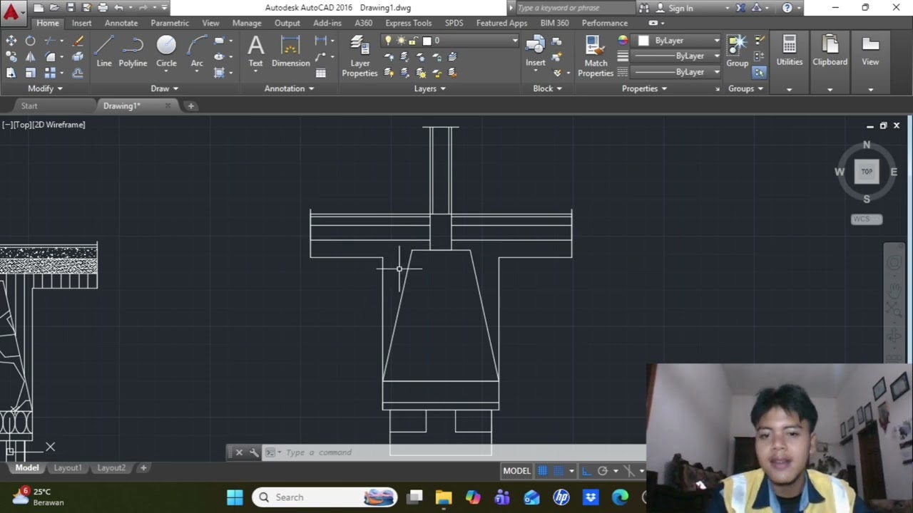 Tutorial AutoCAD: Menggambar Detail Pondasi Gambar Denah Pintu + Cara Menggunakan Perintah LIST