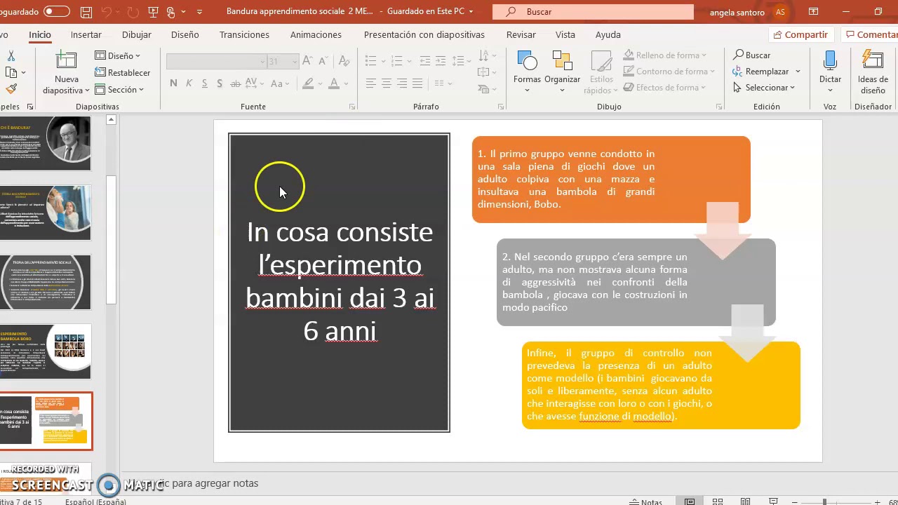Lezione su Bandura e la teoria dell'apprendimento sociale
