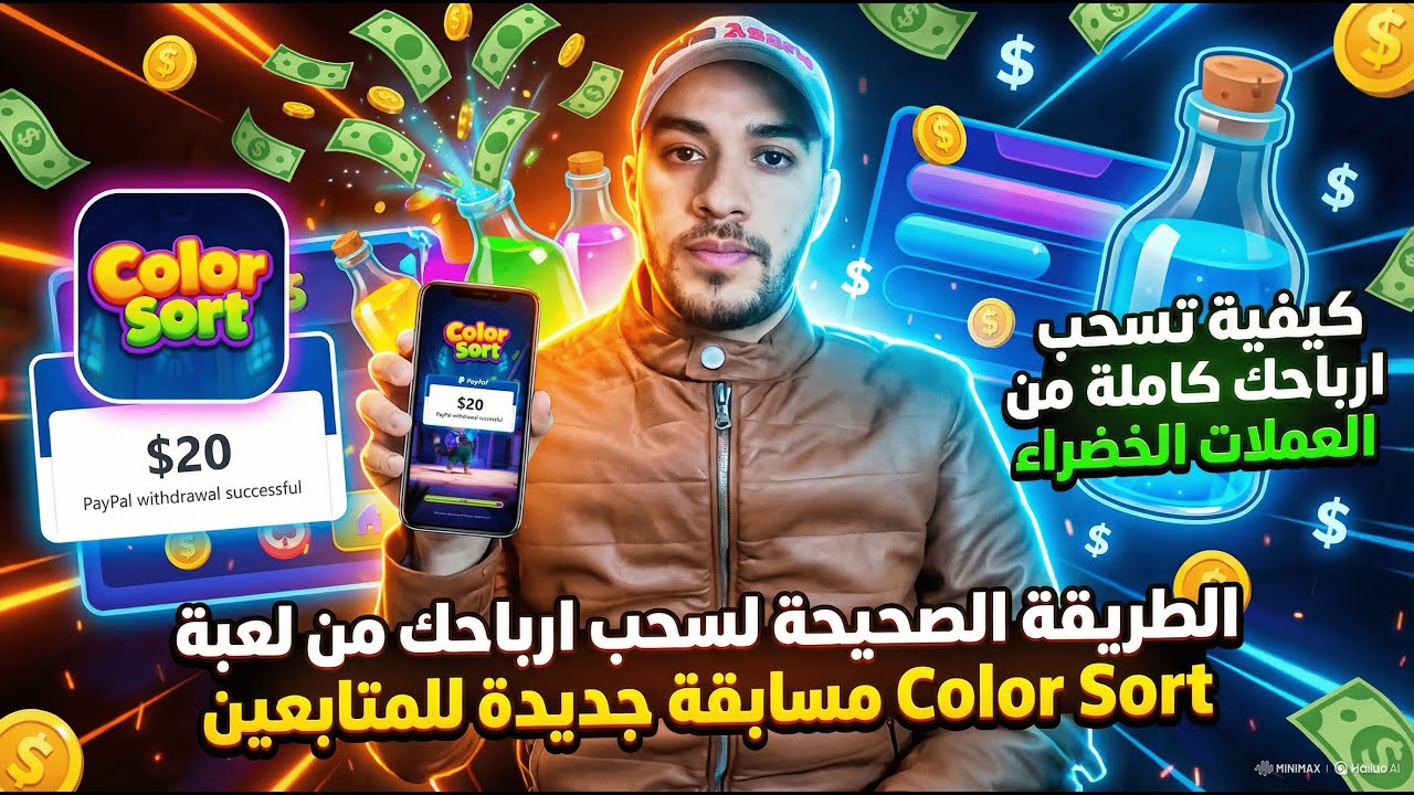 الطريقة الصحيحة لسحب ارباحك كاملة من العملات الخضراء في لعبة Color Sort😍لعبة جديدة للربح من الانثرنت