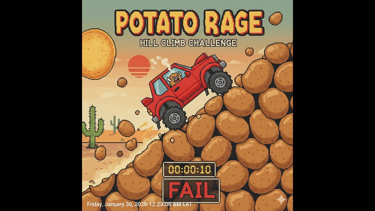 Ever experienced the Potato Rage??? #hillclimbing  #fun #gameplay #cartoon 
