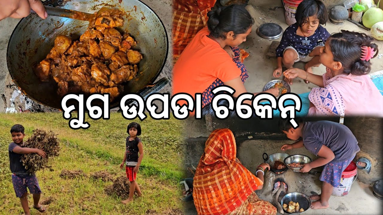ମୁଗ ଉପଡା ୪ ଜଣିଆ ଚୁଲି ଚିକେନ ଭୋଜି 😋 l Chicken Bhoji