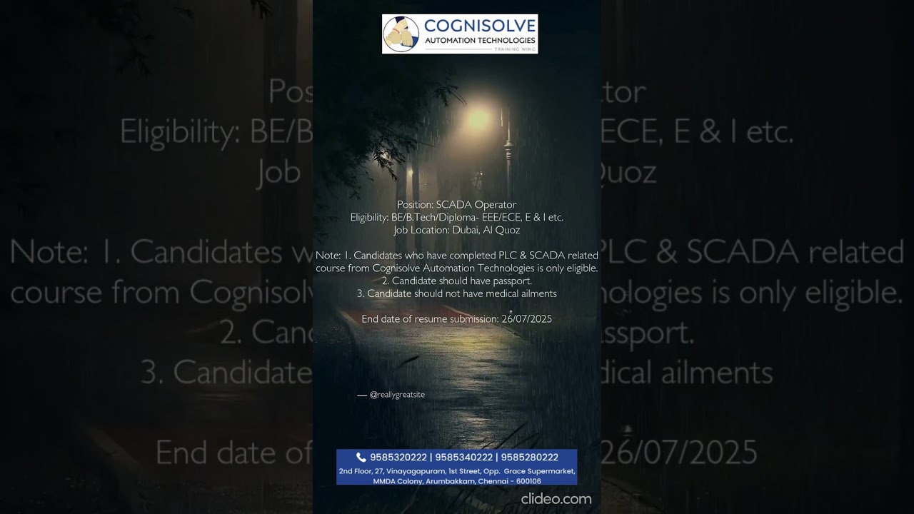 COGNISOLVE AUTOMATION TECHNOLOGIES-Job opening for Automation Engineer in UAE-Al Quoz, Dubai
