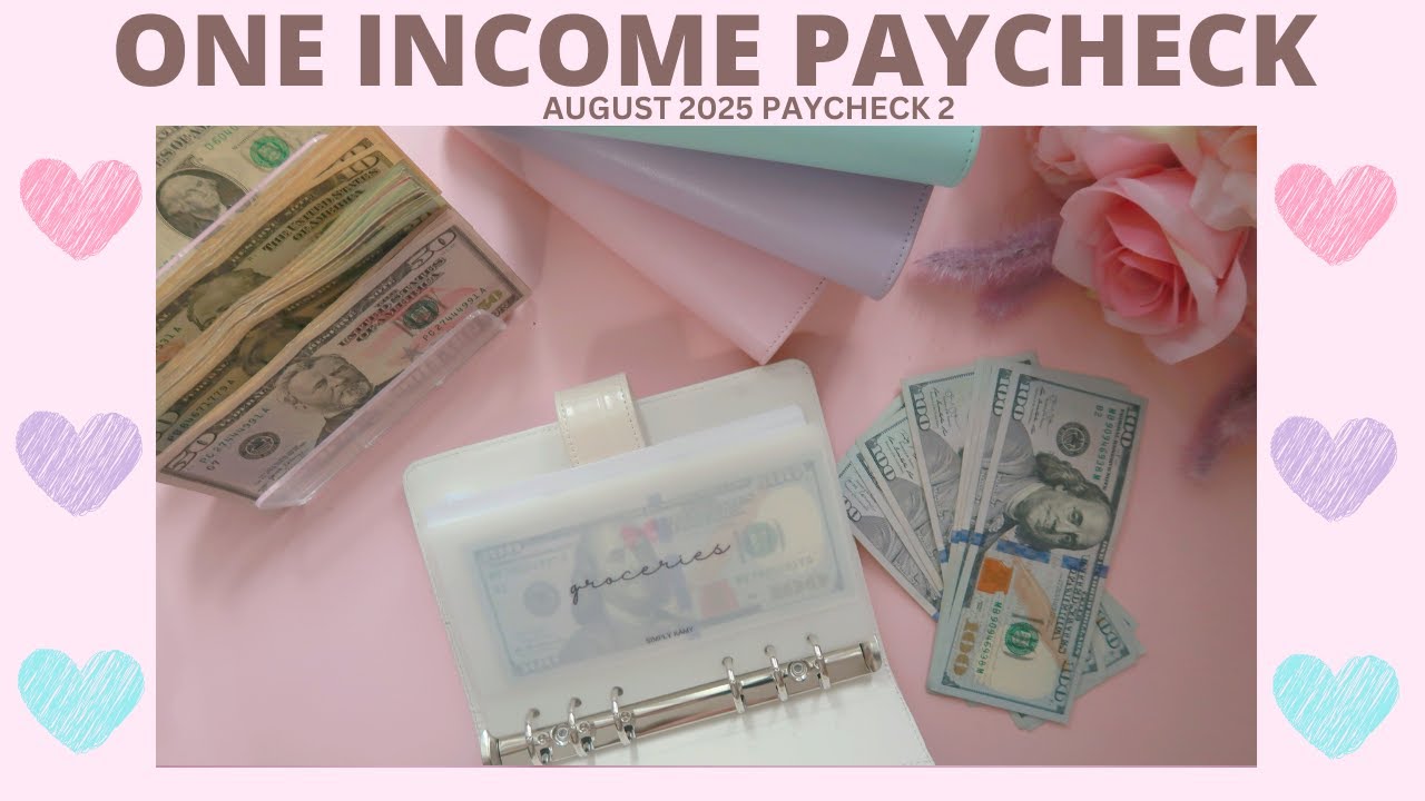 ❀One Income Household Cash Stuffing $1,661 | August Paycheck 2 | Sinking Funds + Savings Challeneges