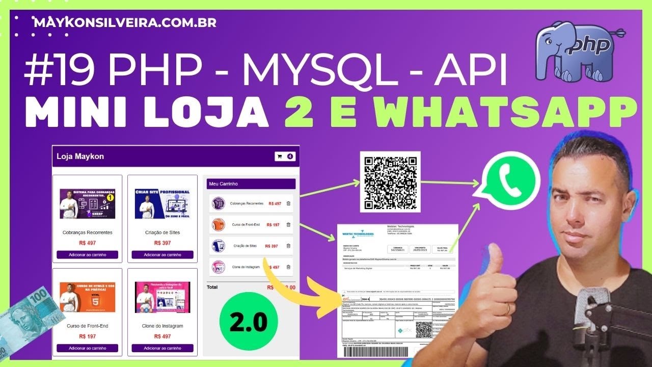 COMO CRIAR UMA LOJA VIRTUAL COM PHP, MYSQL E API DO BANCO EFÍ E ENVIANDO PEDIDOS POR WHATSAPP