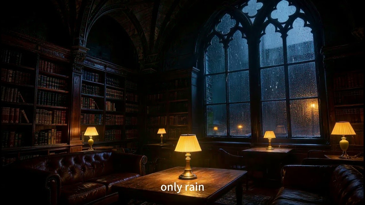 London Library Rain Sleep Story Calm Voice