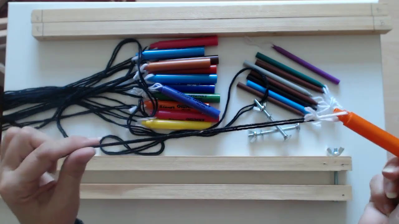 Weaving sticks. Make a clamp for your weaving pens very easy to make.