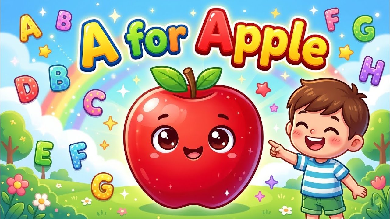 A For Apple | Phonics song | abcd rhymes| ए फॉर एप्पल| A for apple b for ball | #kidssongs