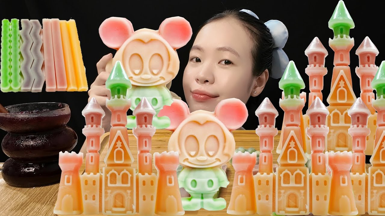 MUKBANG REAL ⭐ Ăn Kẹo Sáp Siêu To Khổng Lồ và Thạch Tráng Miệng Dâu Tằm | Feast on Mega Wax Candy