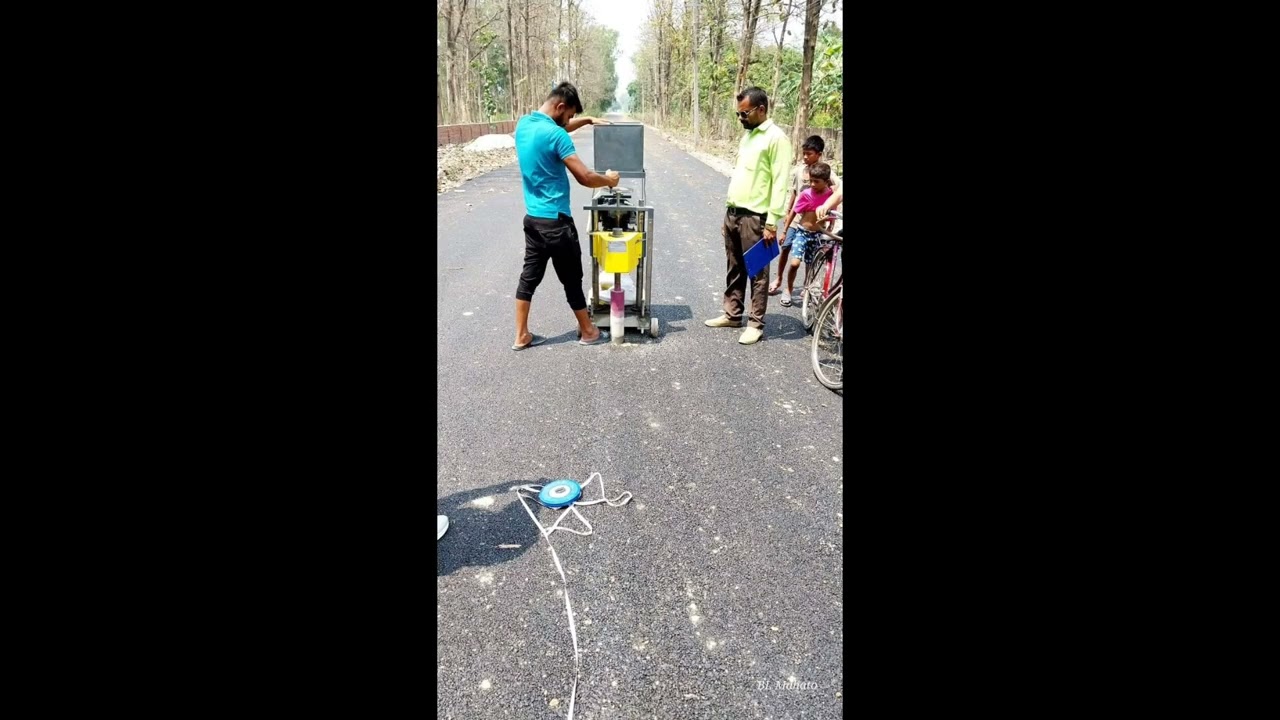 Asphalt Concrete core Cutting at  Ishworpur  Municipality.