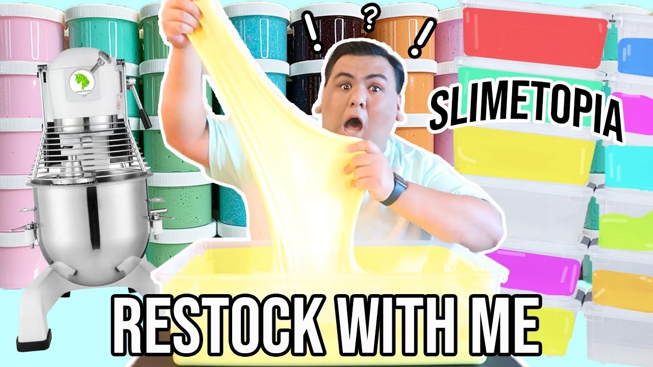 RESTOCK MY SLIME SHOP WITH ME FOR SLIMETOPIA 2!!!
