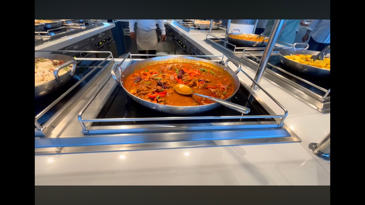 Walk-through of the food options in the Oceanview Caf&eacute; on Celebrity Ascent.