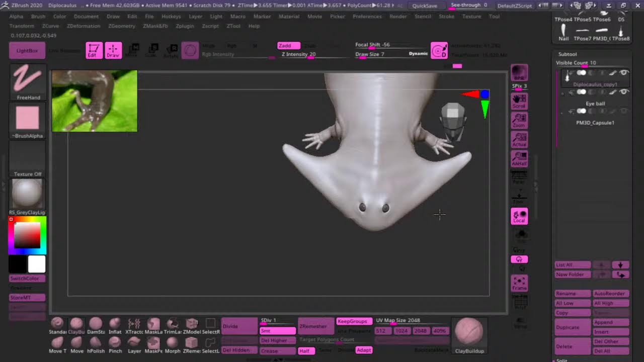 Zbrush Live - Diplocaulus  Part 2