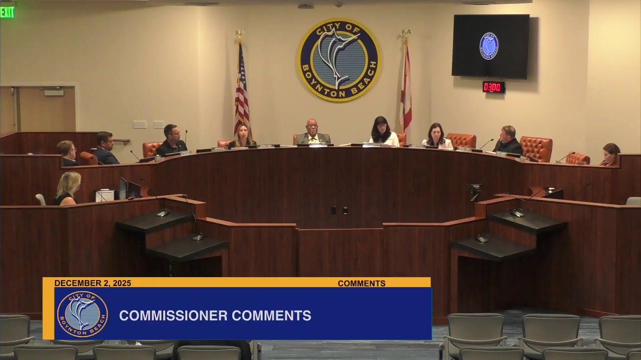 City of Boynton Beach, Fl December 2, 2025 Regular Commission Meeting