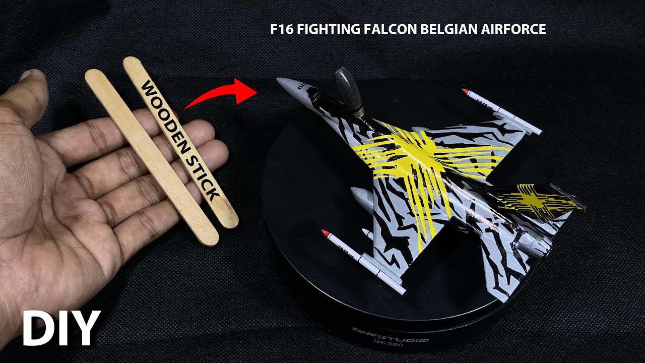 Badass🔥Build an plane model F16 Fighting falcon belgian force just from wooden sticks