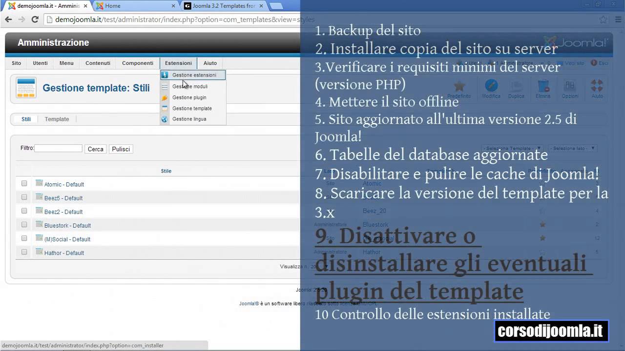 Aggiornare Joomla! da 2.5 a 3.x. La Guida completa - Corso di Joomla! - HD
