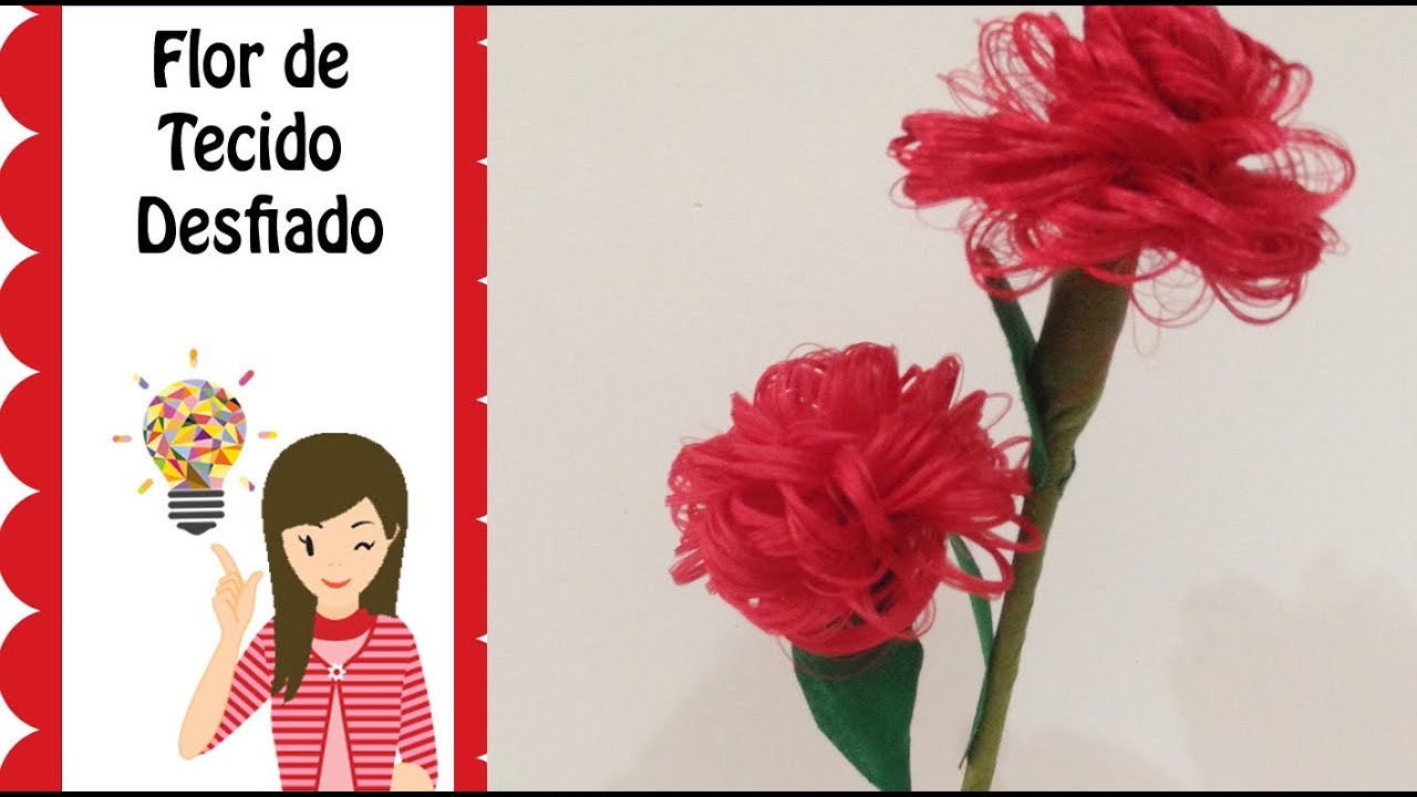 Flor de Tecido Desfiado - Elisete Alves