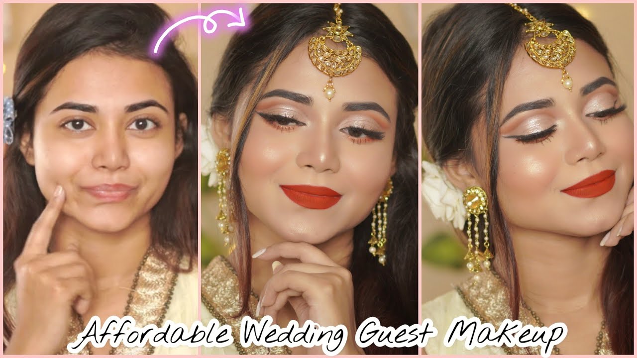 Affordable Indian Wedding guest Makeup Tutorial | Goes with any outfit any color