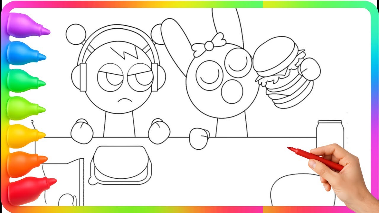 INCREDIBOX SPRUNKI 😍Почему ОРЕН злится на PINKI?👀🧡🩷 #sprunki #coloring